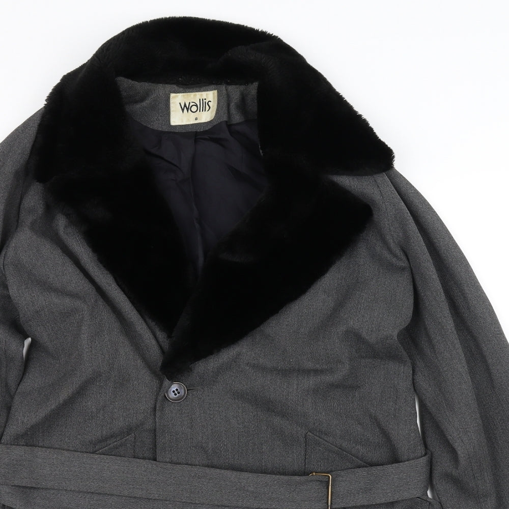 Wallis Womens Grey   Jacket Coat Size 8