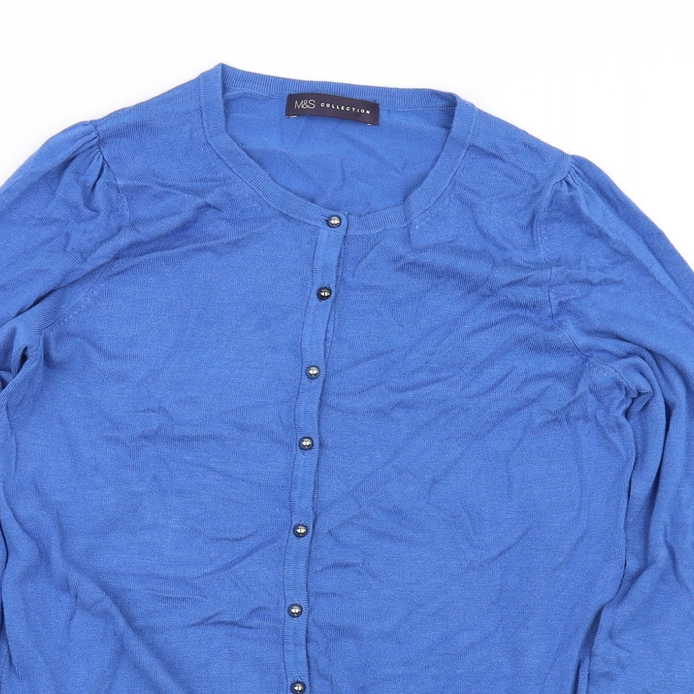 Marks and Spencer Womens Blue   Cardigan Jumper Size 10