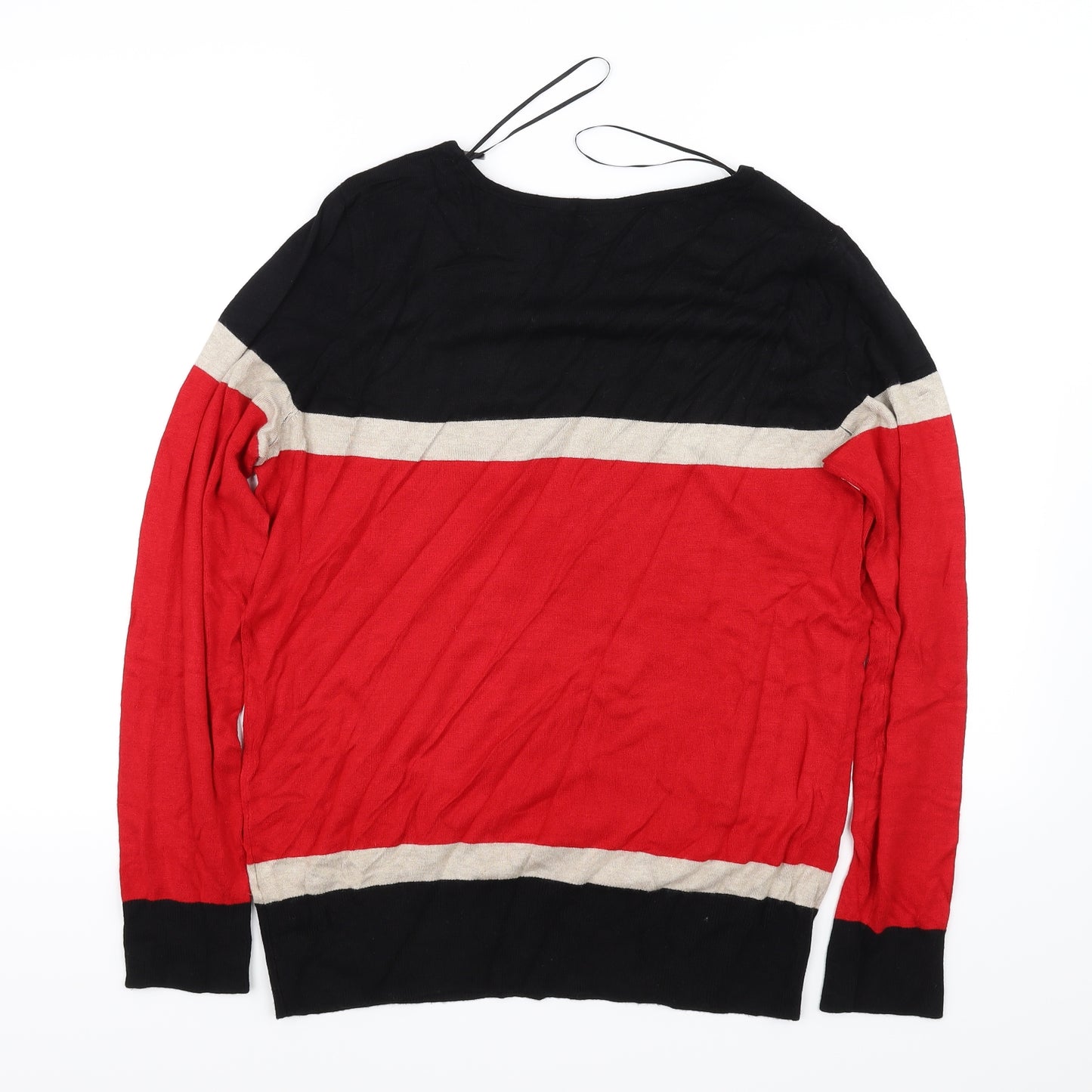 Wallis Womens Red Striped  Pullover Jumper Size 16