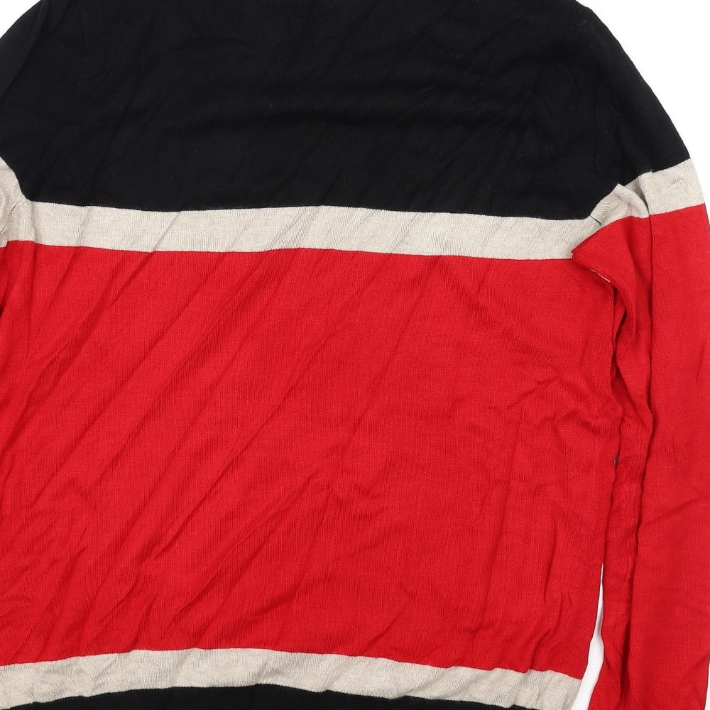 Wallis Womens Red Striped  Pullover Jumper Size 16