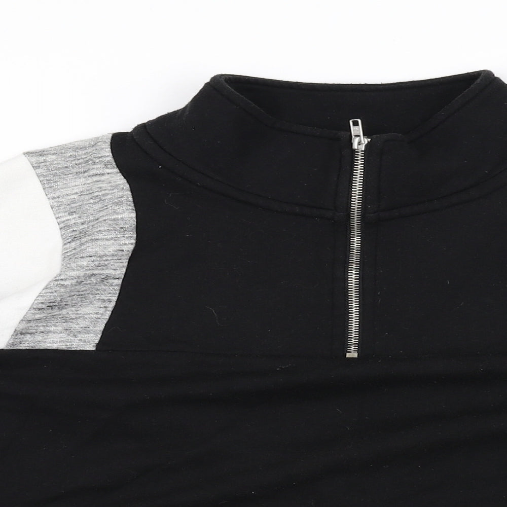 PINK Womens Black   Henley Jumper Size S