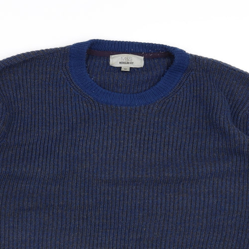 Marks and Spencer Mens Blue   Pullover Jumper Size M