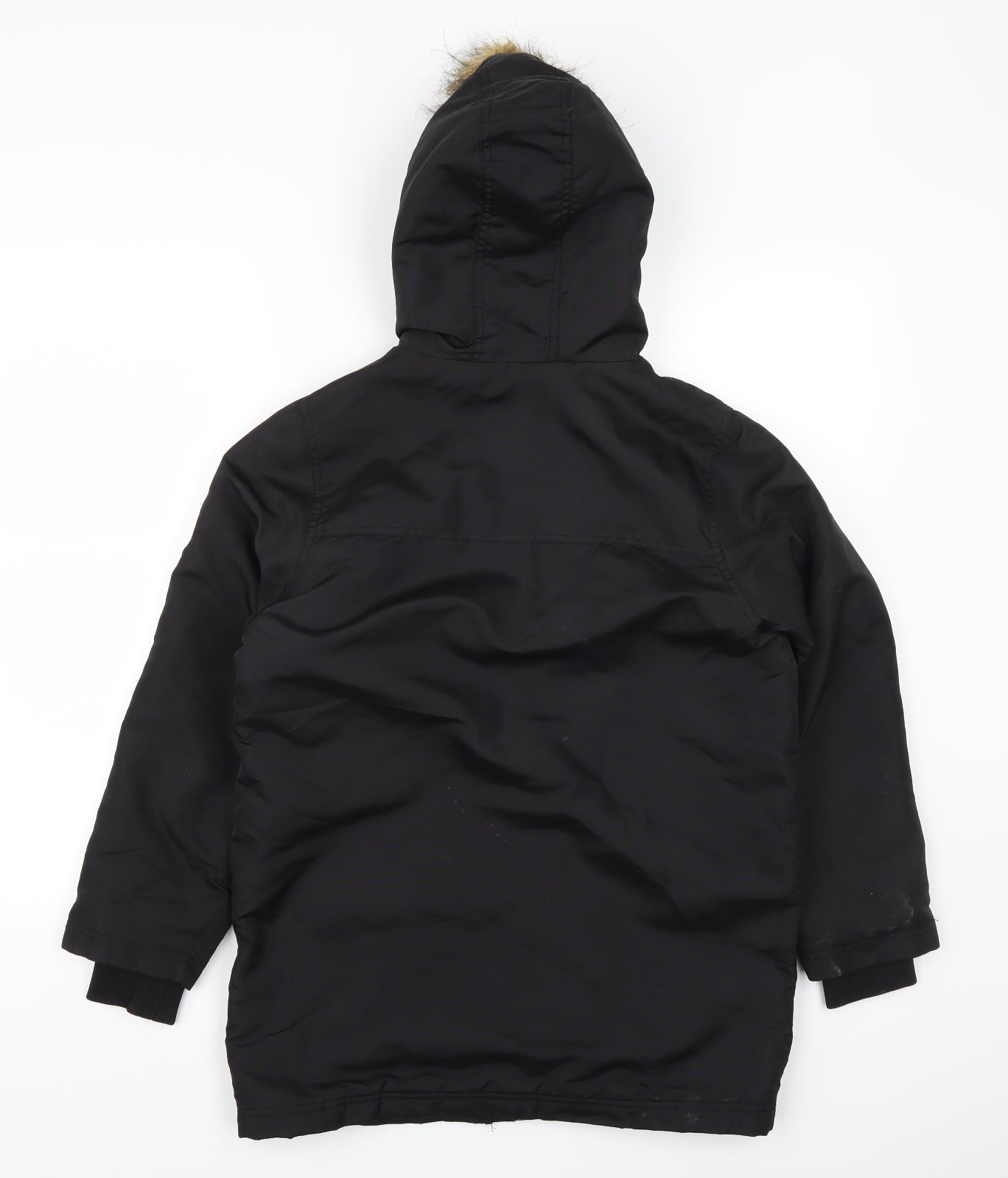 Hype Boys Black   Parka Coat Size 11-12 Years