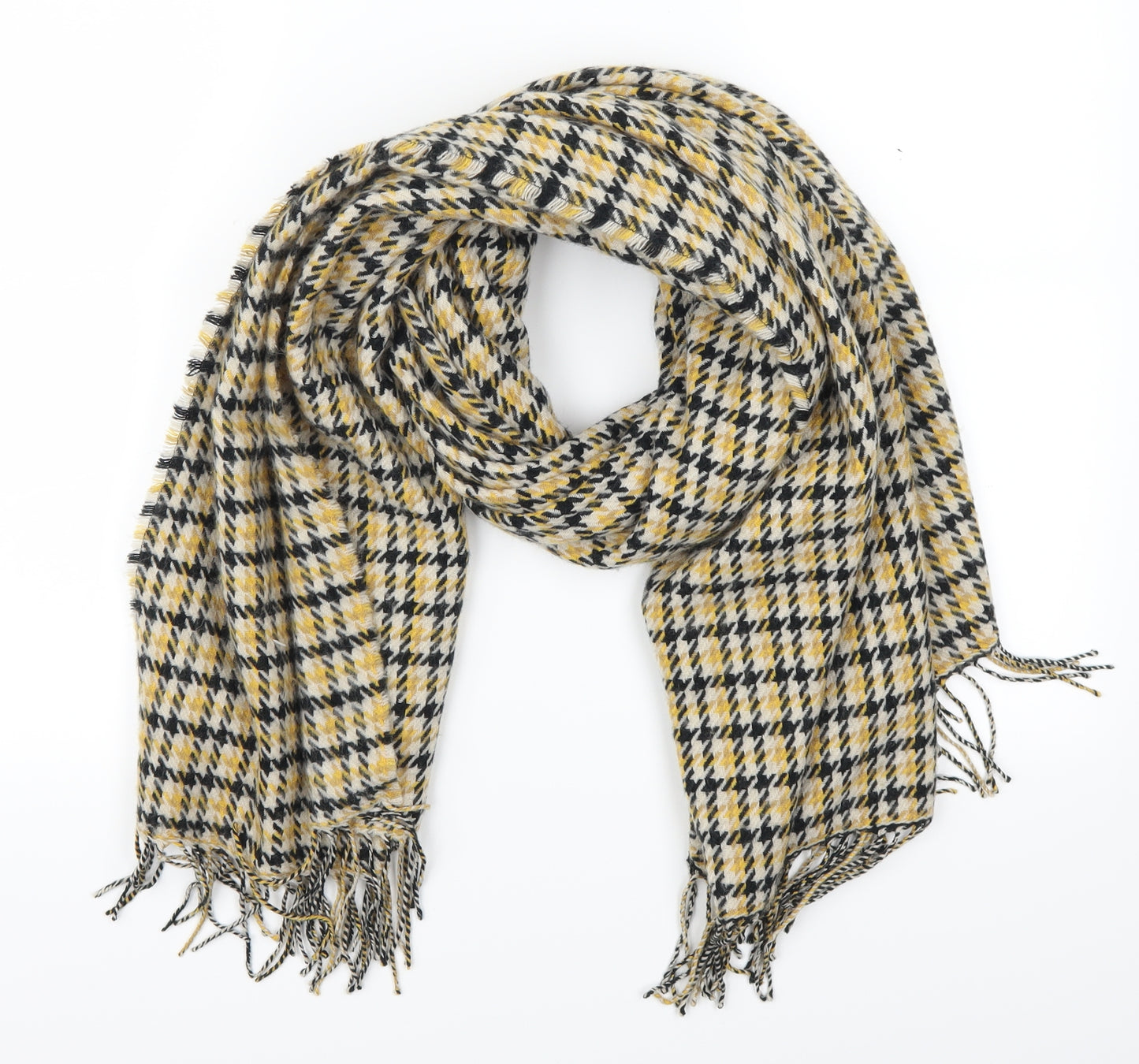 Accessorize Womens Yellow Houndstooth   Scarf