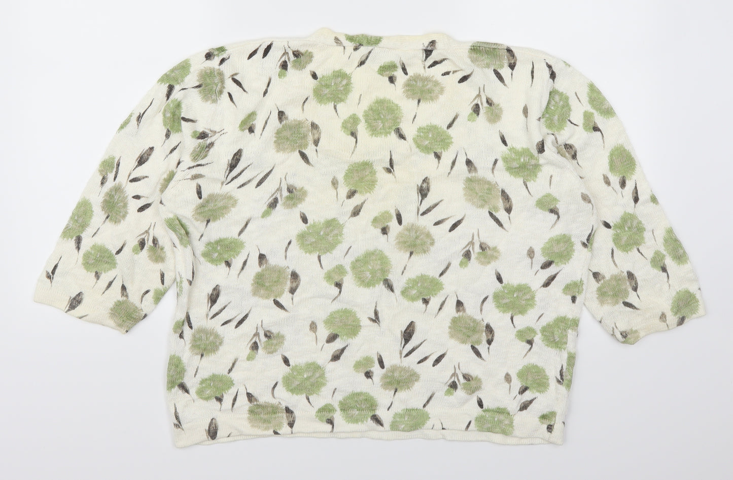 Minuet Womens Green Floral  Pullover Jumper Size 18