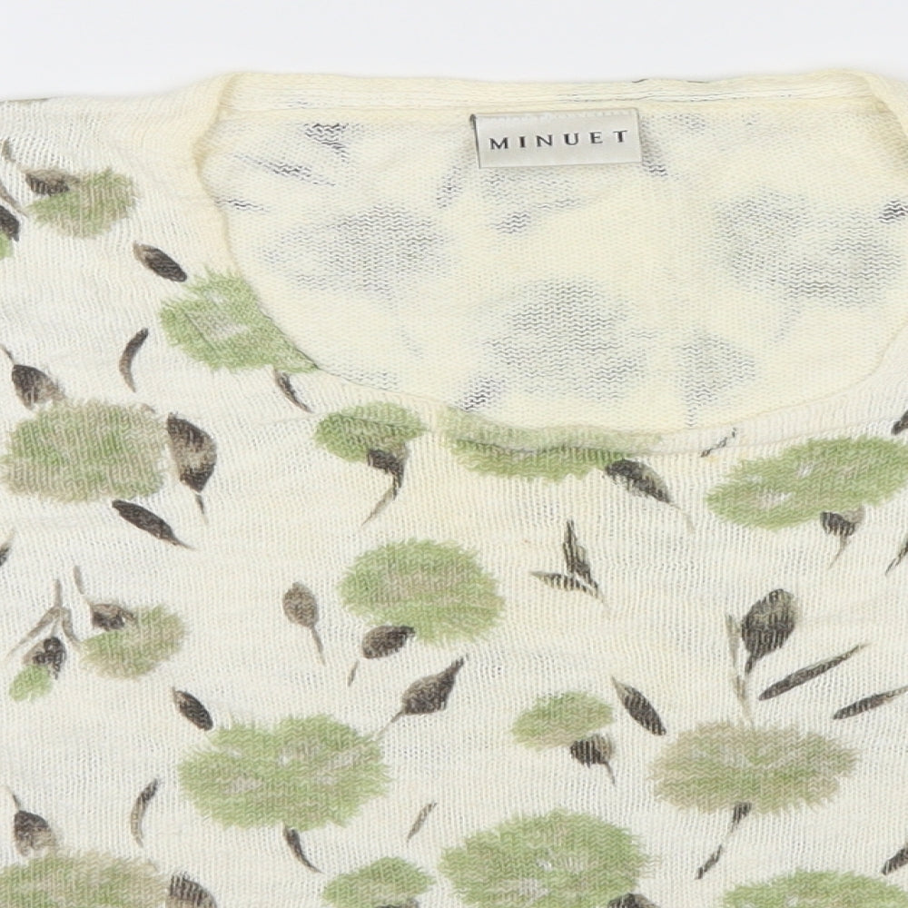 Minuet Womens Green Floral  Pullover Jumper Size 18