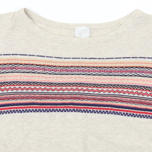 George Womens Beige Striped  Pullover Jumper Size 14