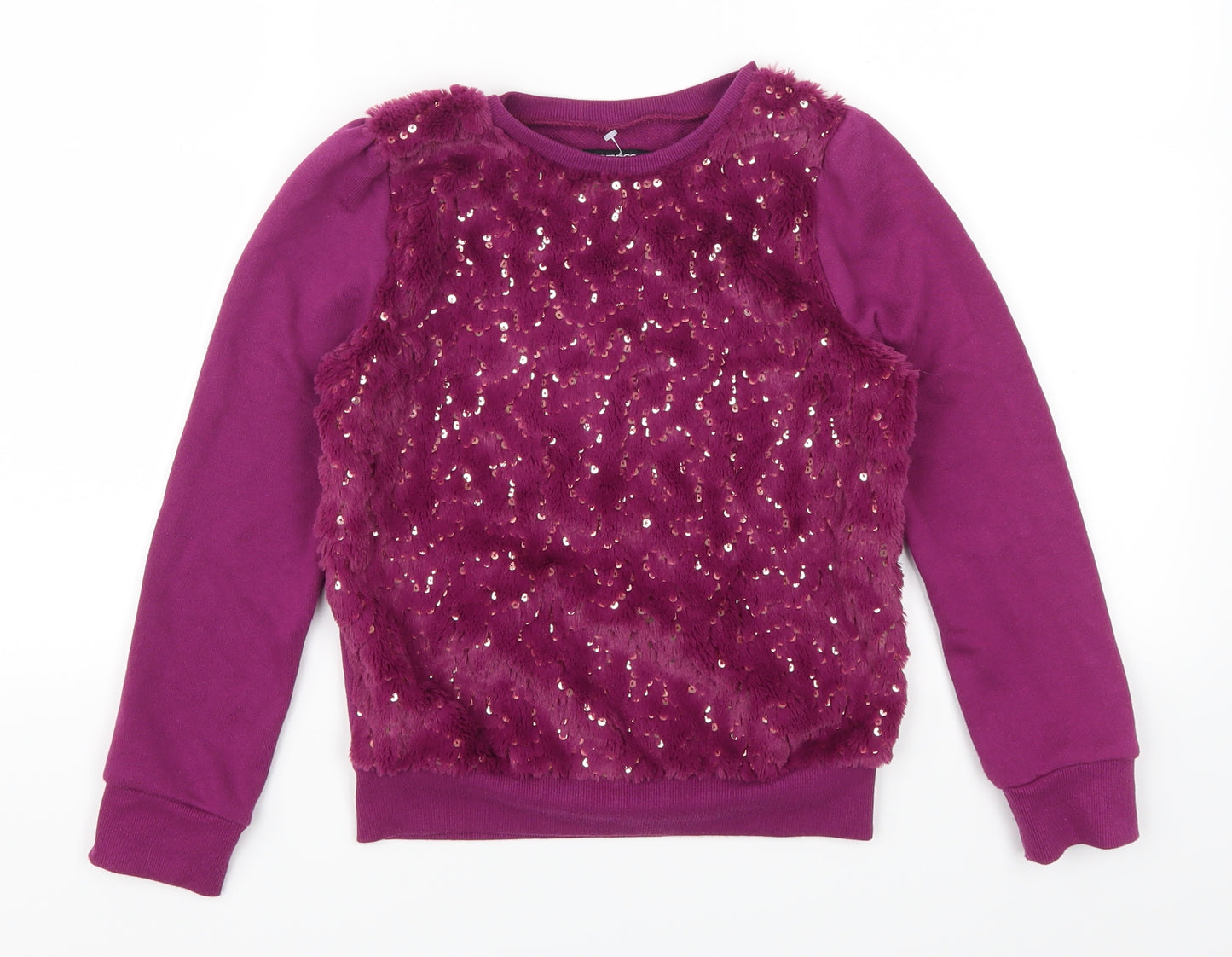 Pep&Co Girls Purple   Pullover Sweatshirt Size 8-9 Years