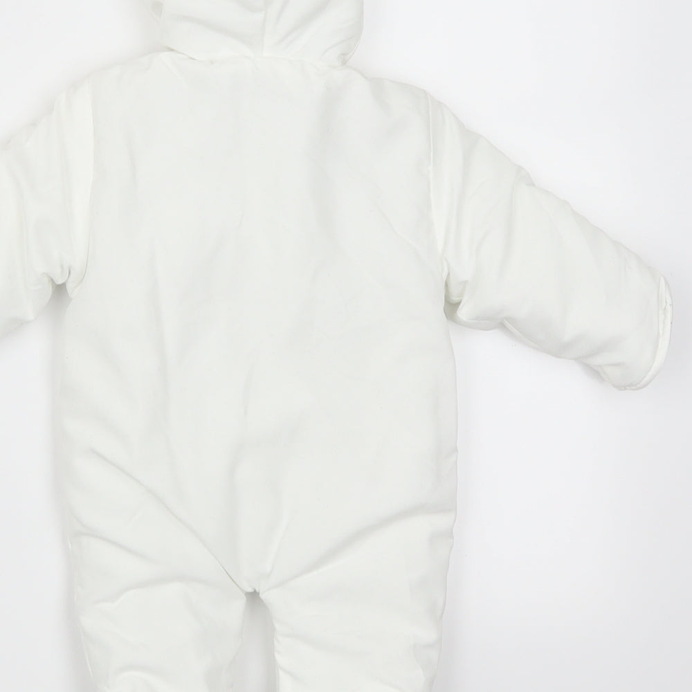 Baby Bonito Baby White   Basic Coat Coat Size 3-6 Months  - Teddy