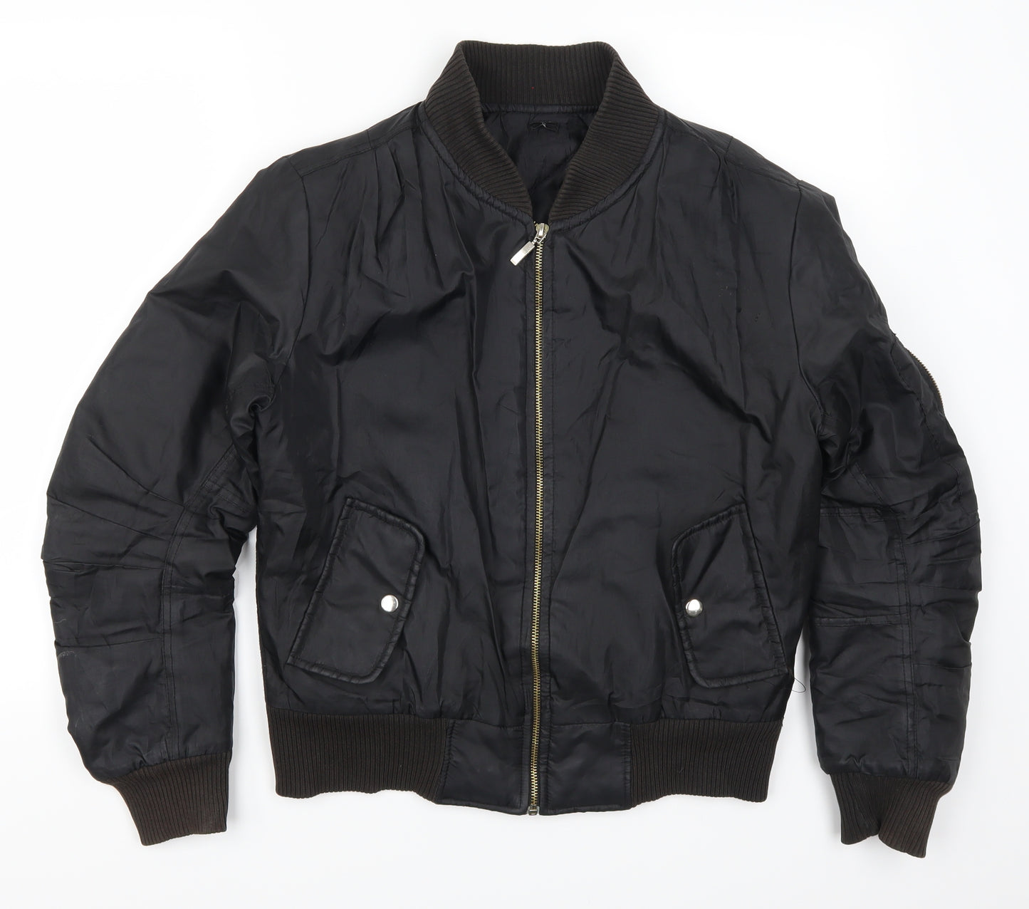 Preworn Womens Black   Bomber Jacket Coat Size S