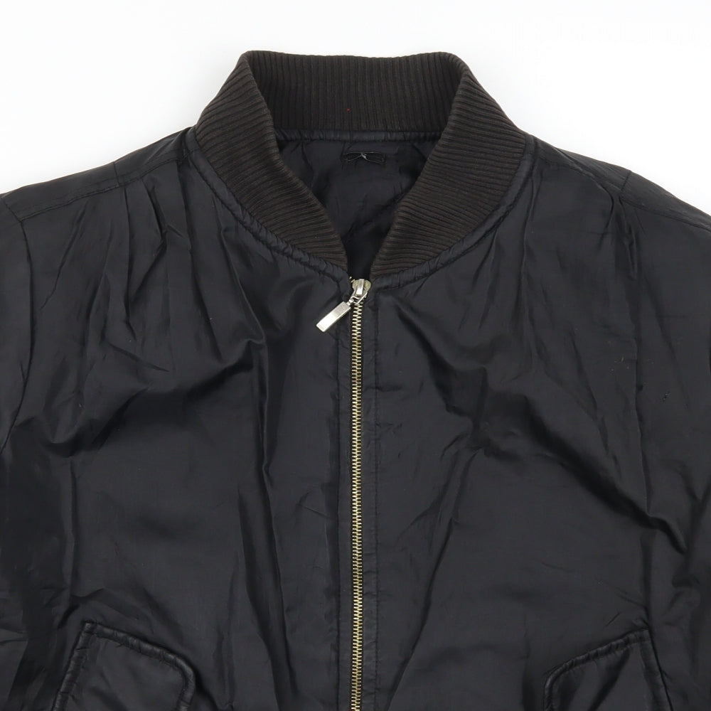Preworn Womens Black   Bomber Jacket Coat Size S