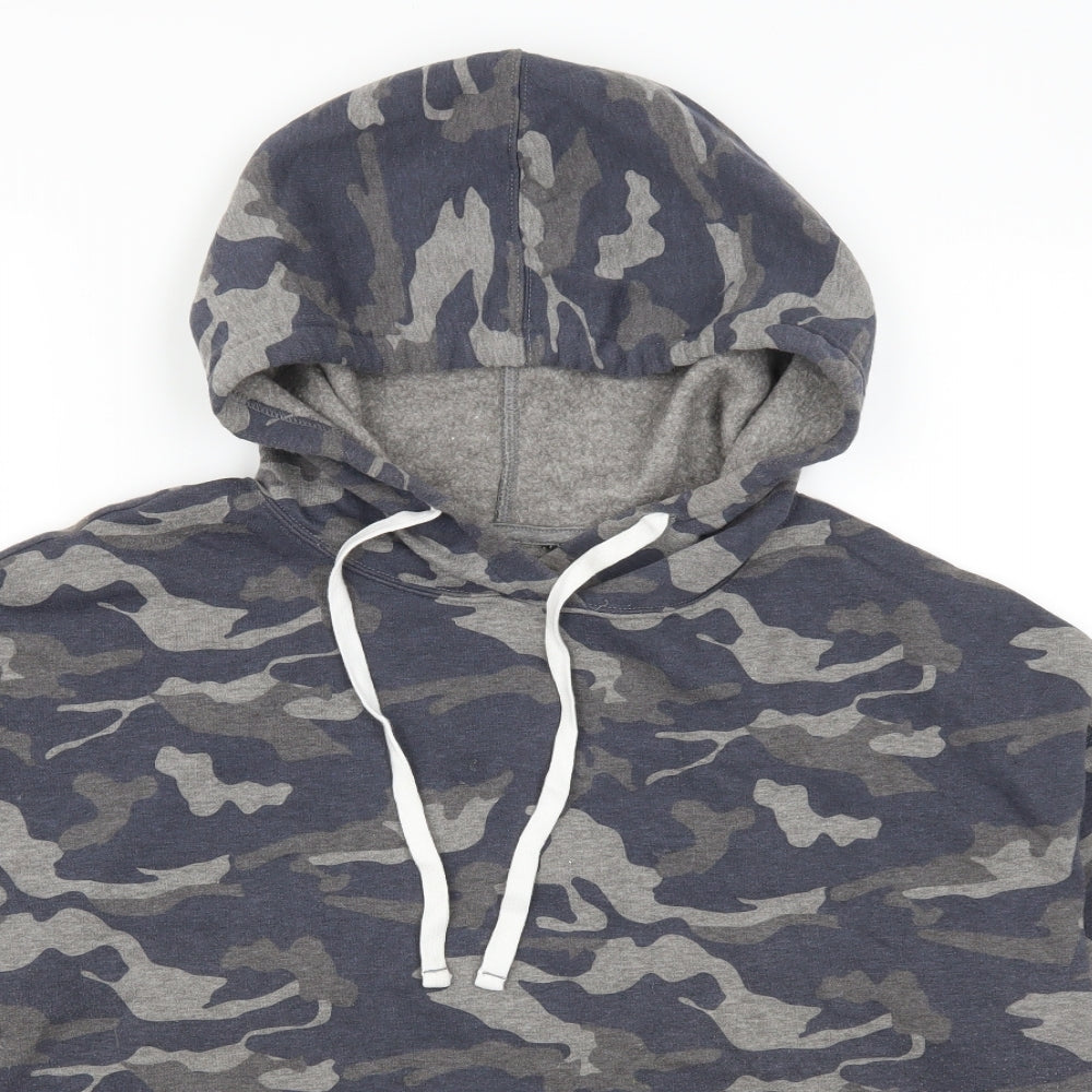 Preworn Mens Blue Camouflage  Pullover Hoodie Size XL