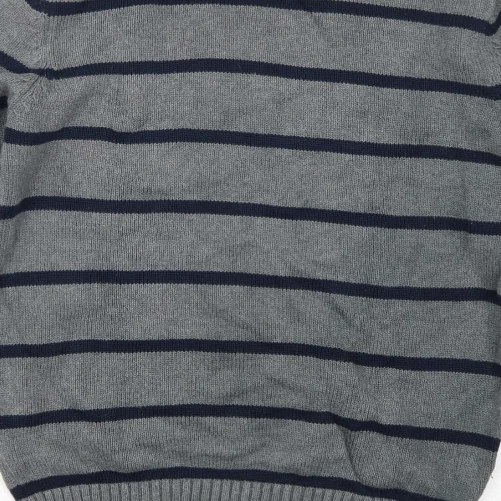 Cubus Mens Grey Striped  Pullover Jumper Size L