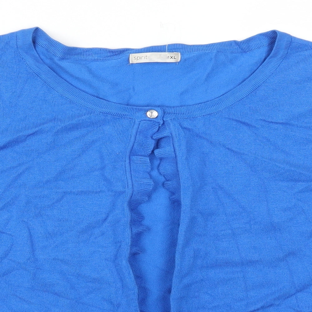 pirit Womens Blue   Cardigan Jumper Size 4XL