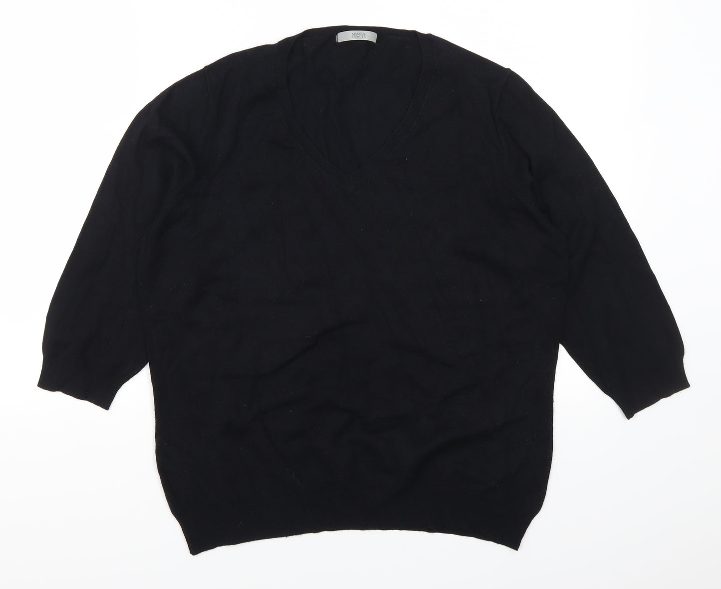 Marks and Spencer Womens Black   Pullover Jumper Size 18