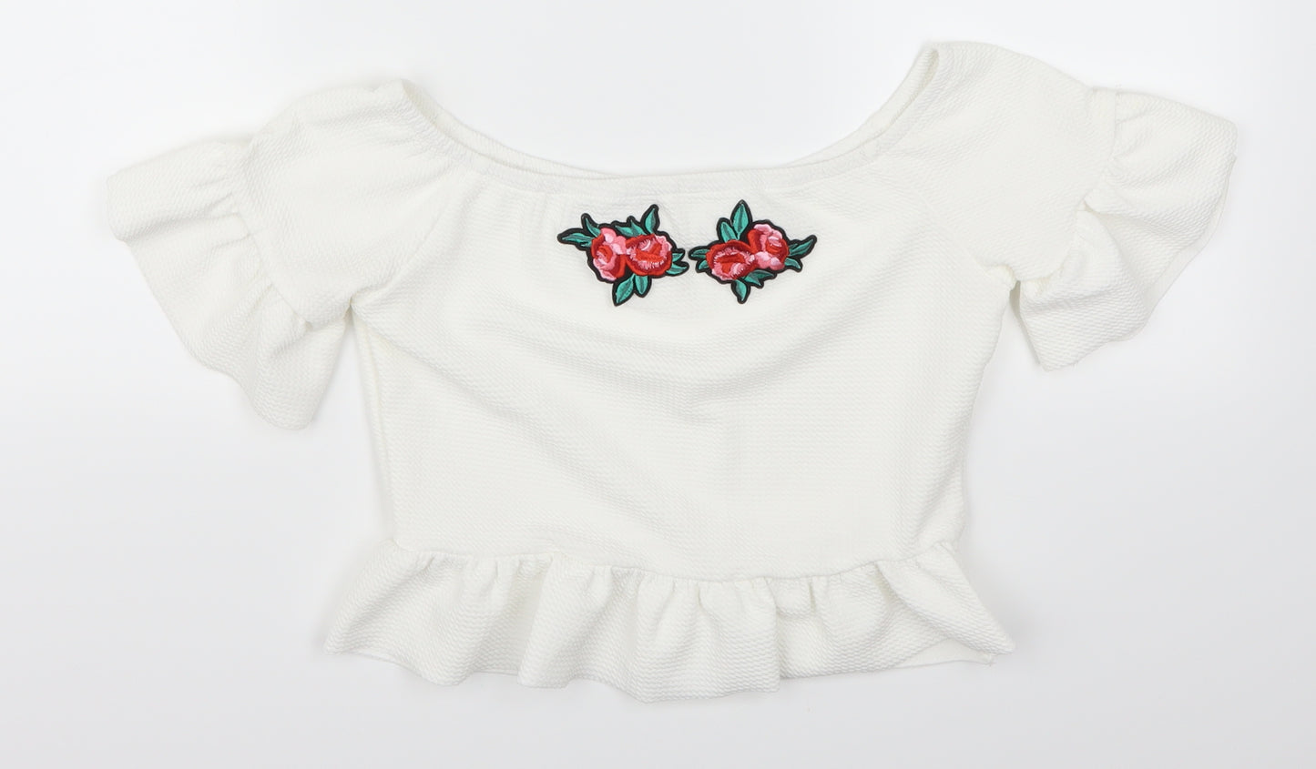 Preworn Womens White   Cropped Blouse Size S