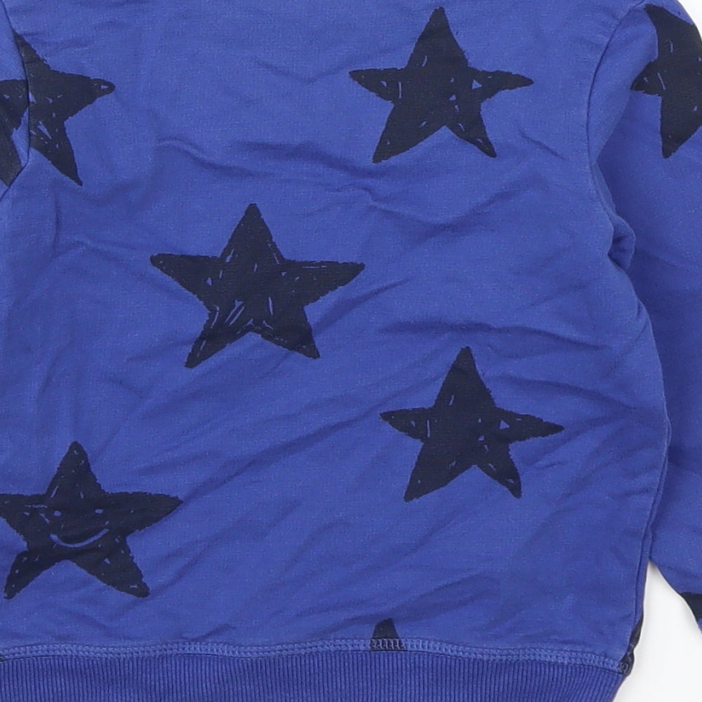 Marks and Spencer Boys Blue Geometric  Pullover Sweatshirt Size 2-3 Years  - Stars