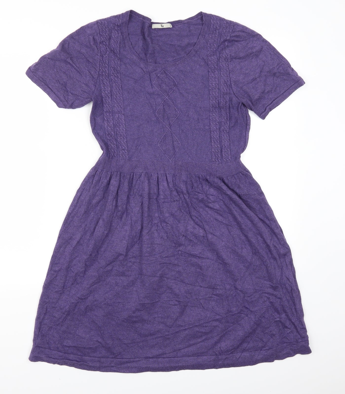 TU Womens Purple   Jumper Dress  Size 14
