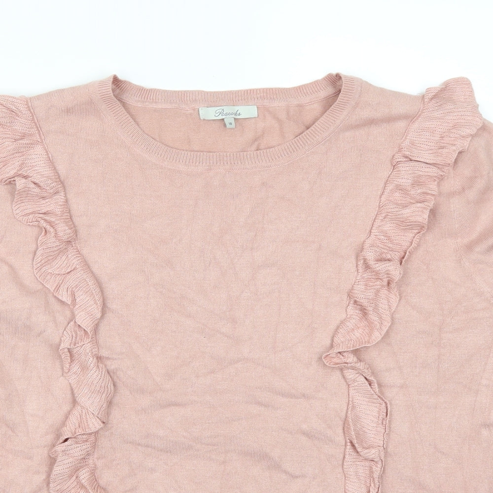 Peacocks Womens Pink   Pullover Jumper Size 18