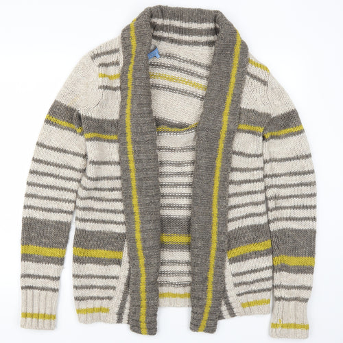 I Blues Club Womens Beige Striped  Cardigan Jumper Size S  - Yellow