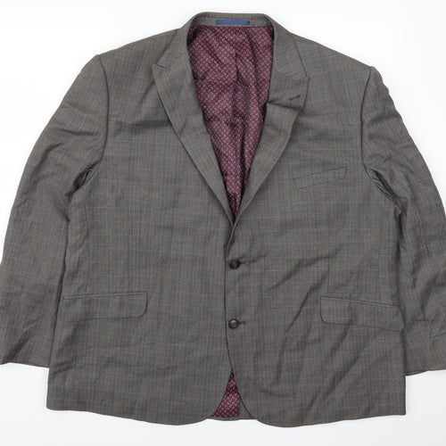 Taylor & Wright Mens Grey Check  Jacket Suit Jacket Size 50