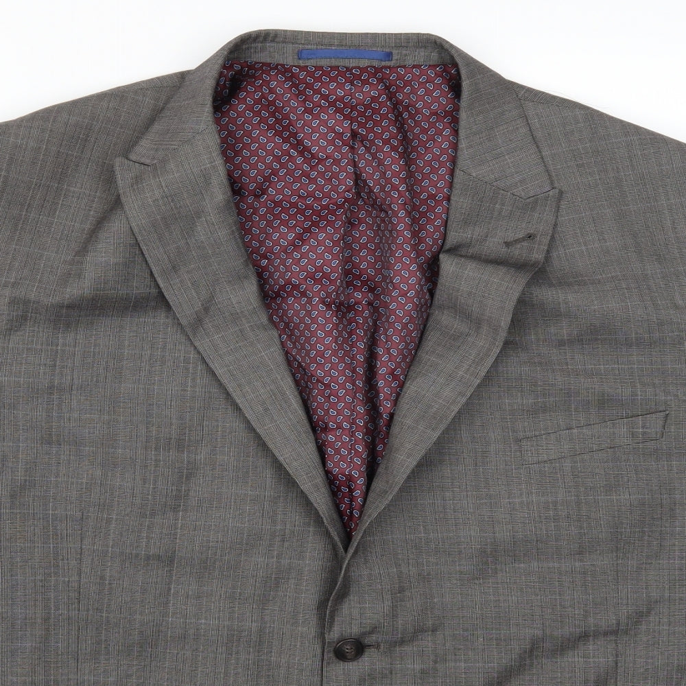 Taylor & Wright Mens Grey Check  Jacket Suit Jacket Size 50