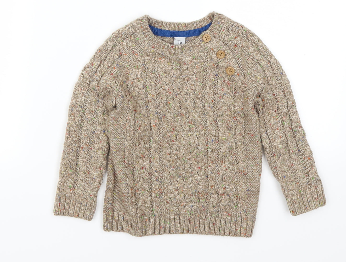 TU Boys Beige   Pullover Jumper Size 18-24 Months