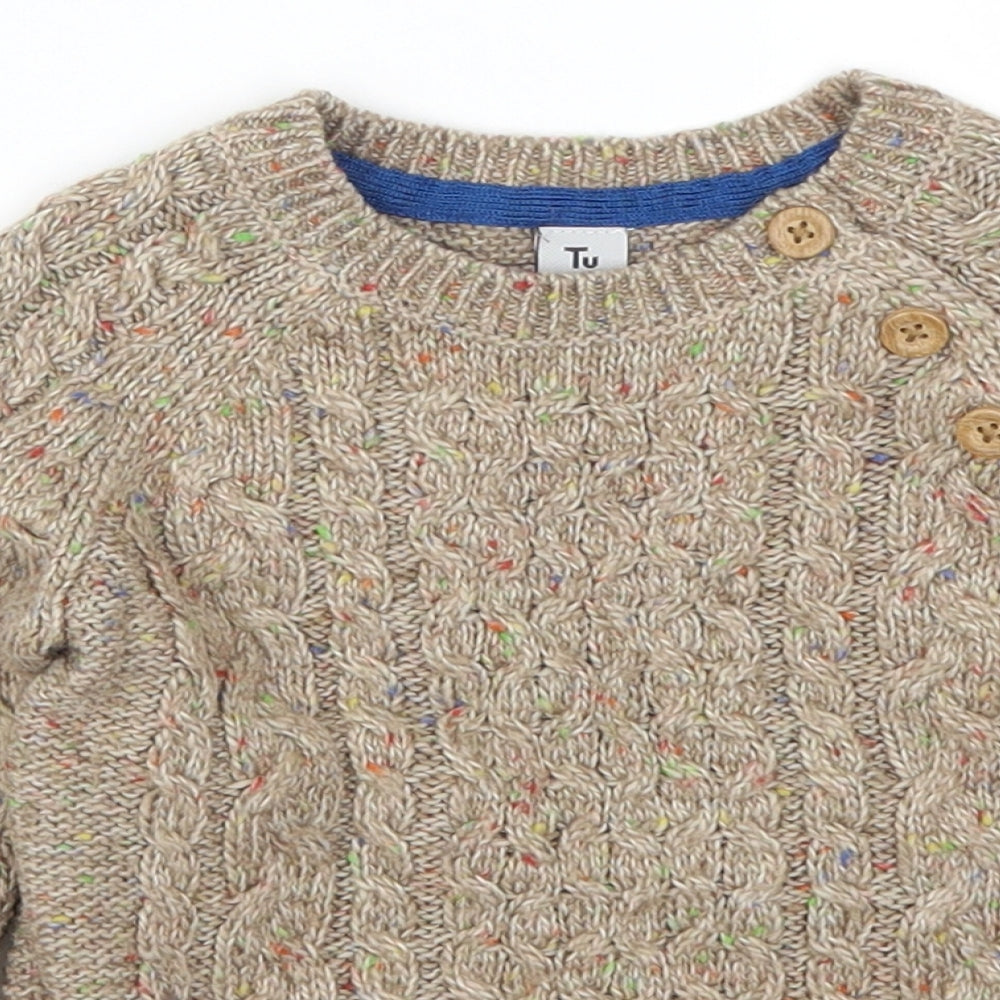 TU Boys Beige   Pullover Jumper Size 18-24 Months