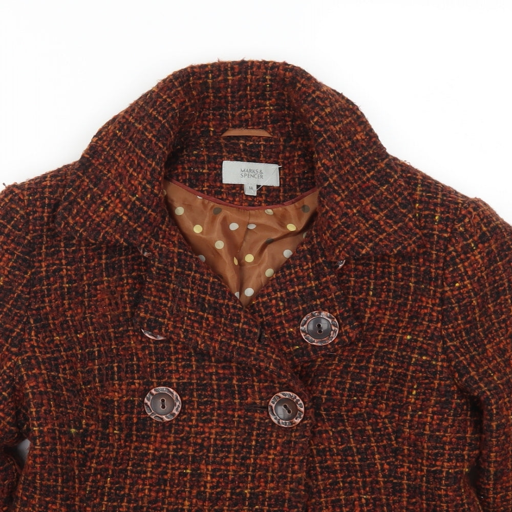 Marks and Spencer Womens Orange   Jacket Coat Size 14