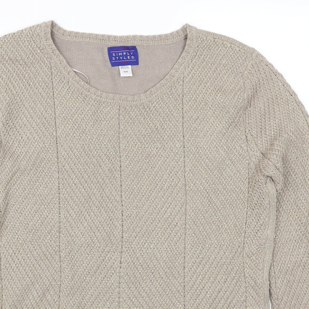 Simply Styled Womens Beige   Pullover Jumper Size XL
