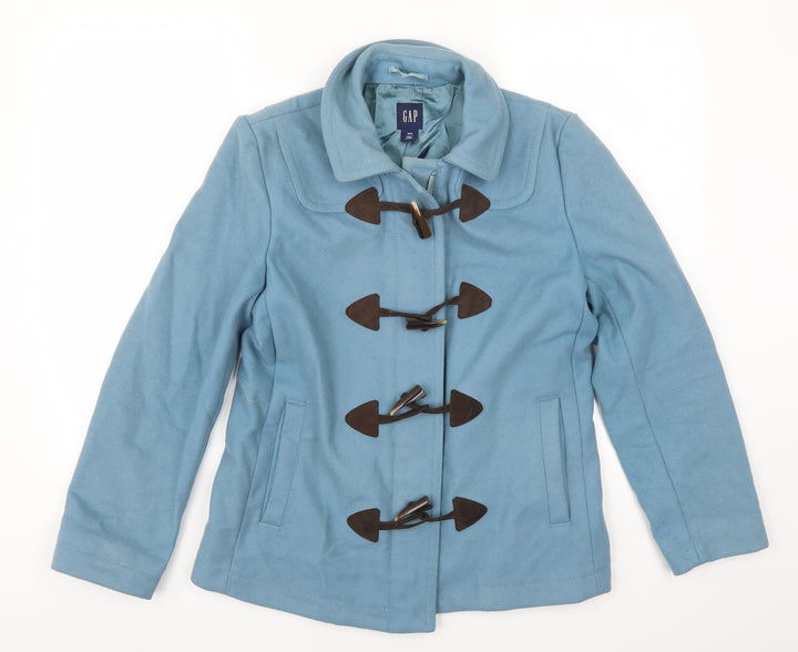 Gap Womens Blue Pea Coat Coat Size M