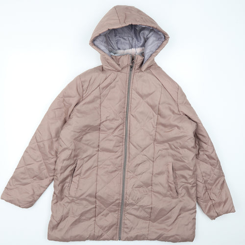 Anne De Lancay Womens Pink   Quilted Coat Size M
