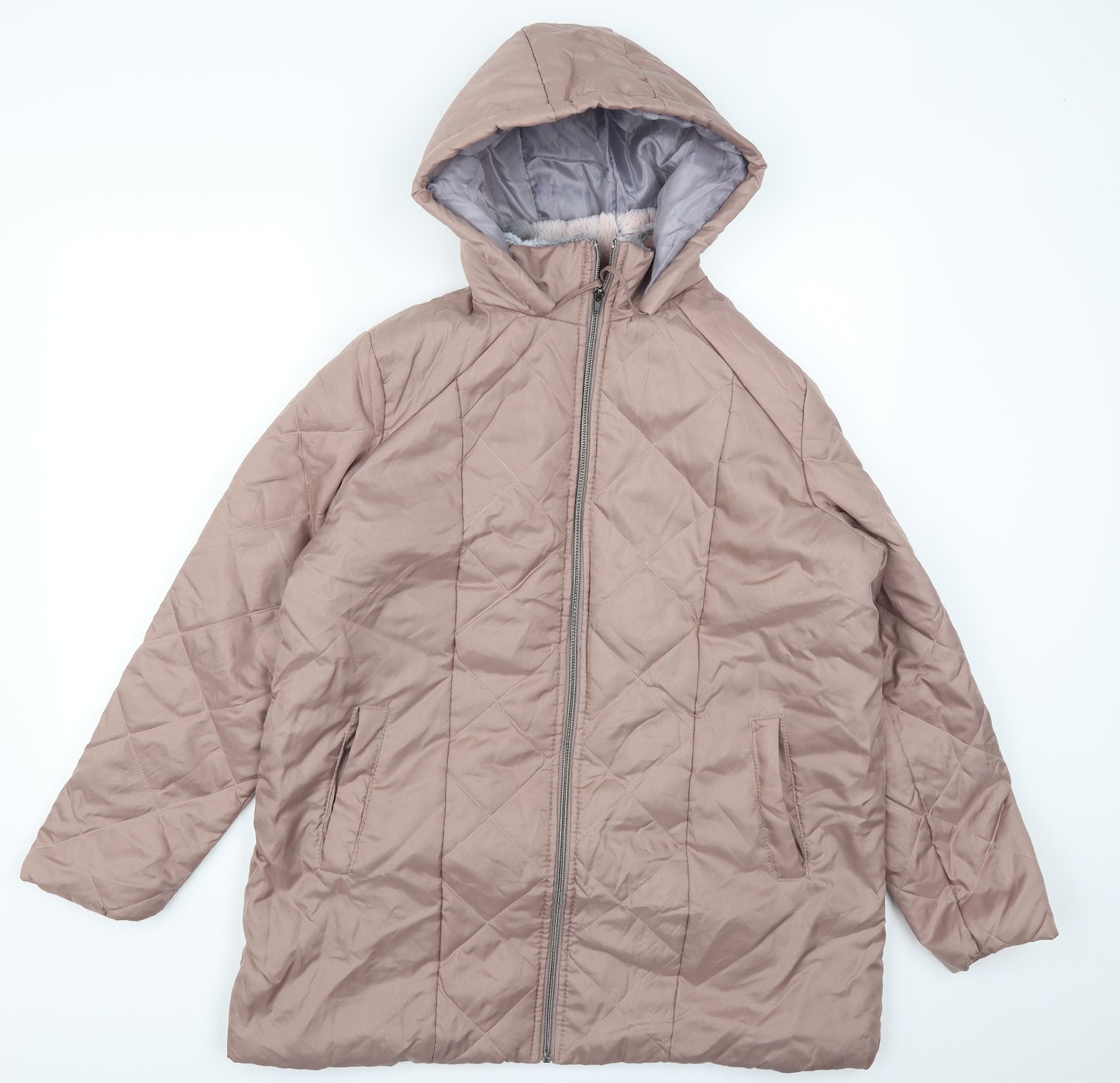 Anne De Lancay Womens Pink   Quilted Coat Size M