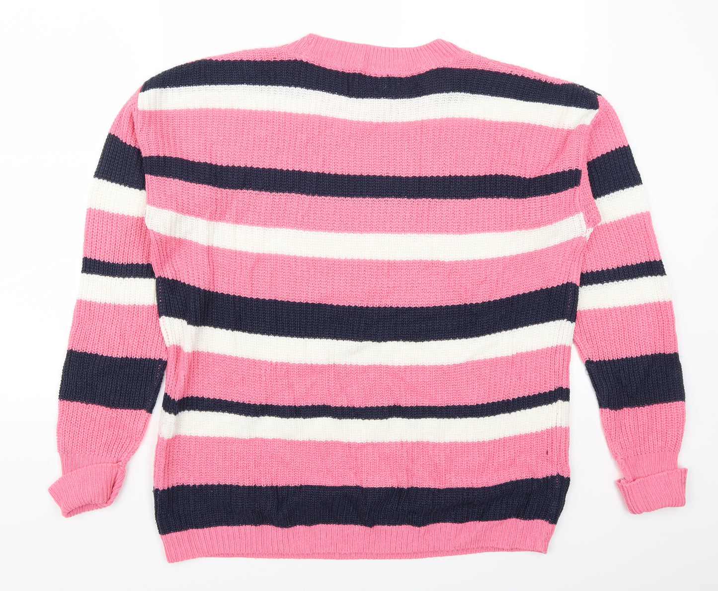 Studio Womens Pink Striped  Pullover Jumper Size 16