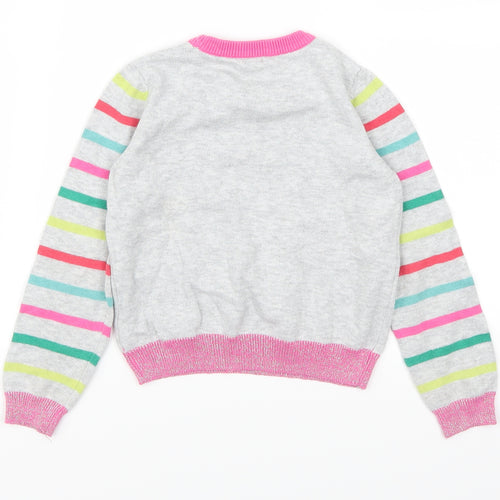 TU Girls Grey Striped  Pullover Jumper Size 2-3 Years  - Merry and Bright