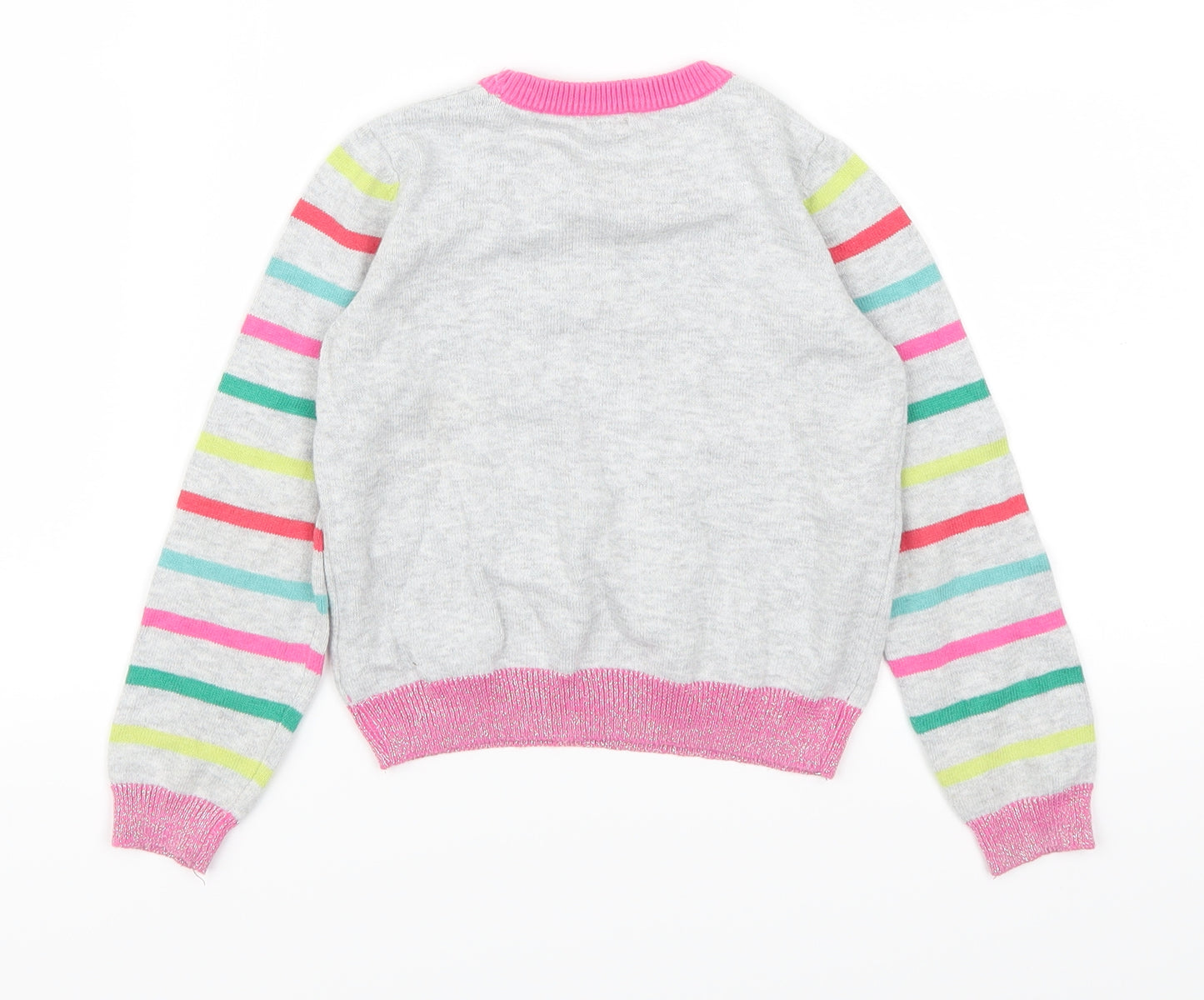 TU Girls Grey Striped  Pullover Jumper Size 2-3 Years  - Merry and Bright