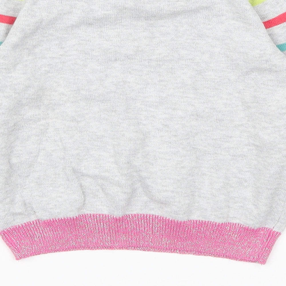 TU Girls Grey Striped  Pullover Jumper Size 2-3 Years  - Merry and Bright