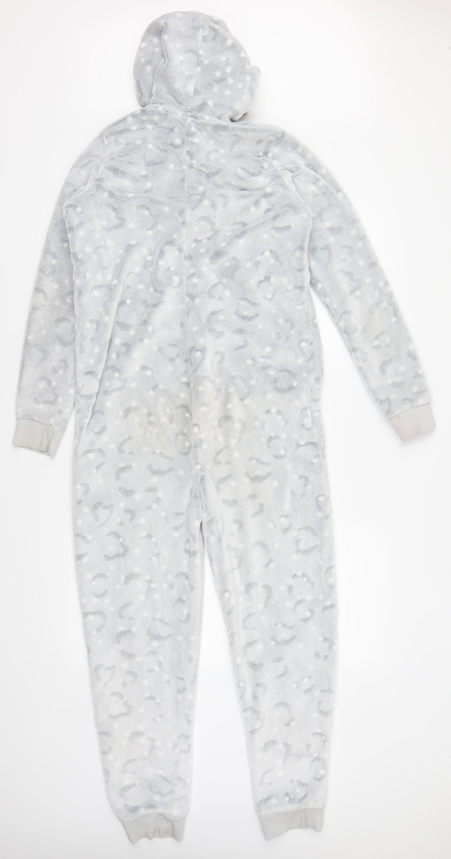 Marks and Spencer Girls Grey Animal Print  Top One Piece Size 13-14 Years  - Ears on Hood