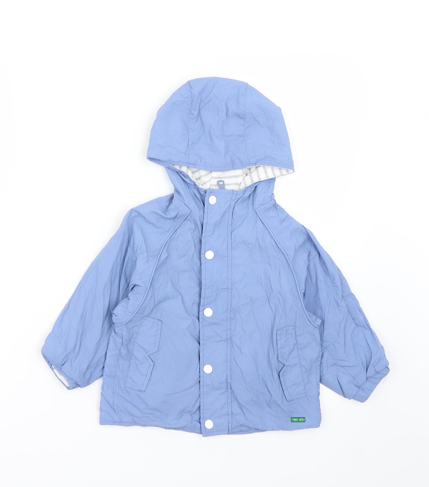 Zara Boys Blue Striped  Basic Coat Coat Size 18-24 Months  - Reversible