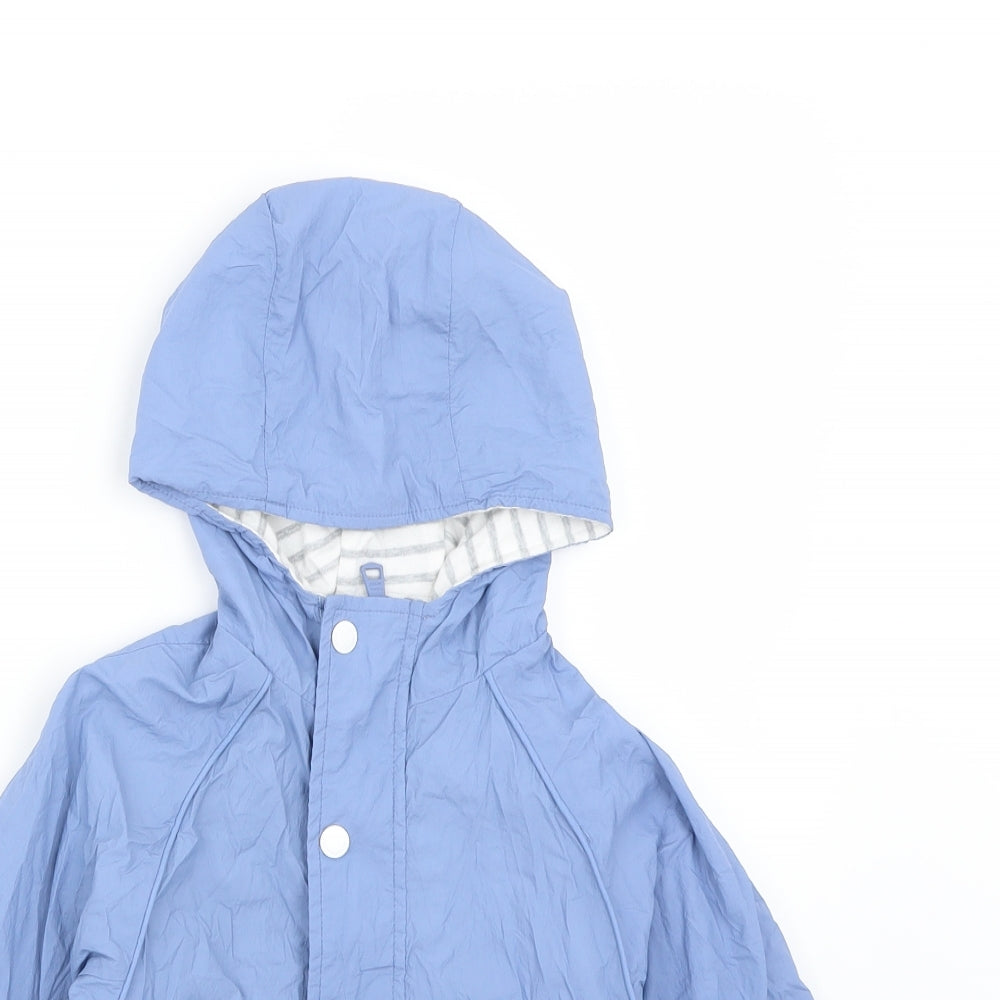 Zara Boys Blue Striped  Basic Coat Coat Size 18-24 Months  - Reversible