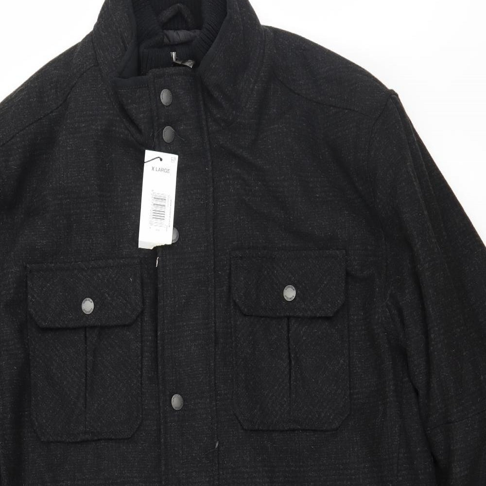 Lincoln Mens Grey   Overcoat Coat Size XL
