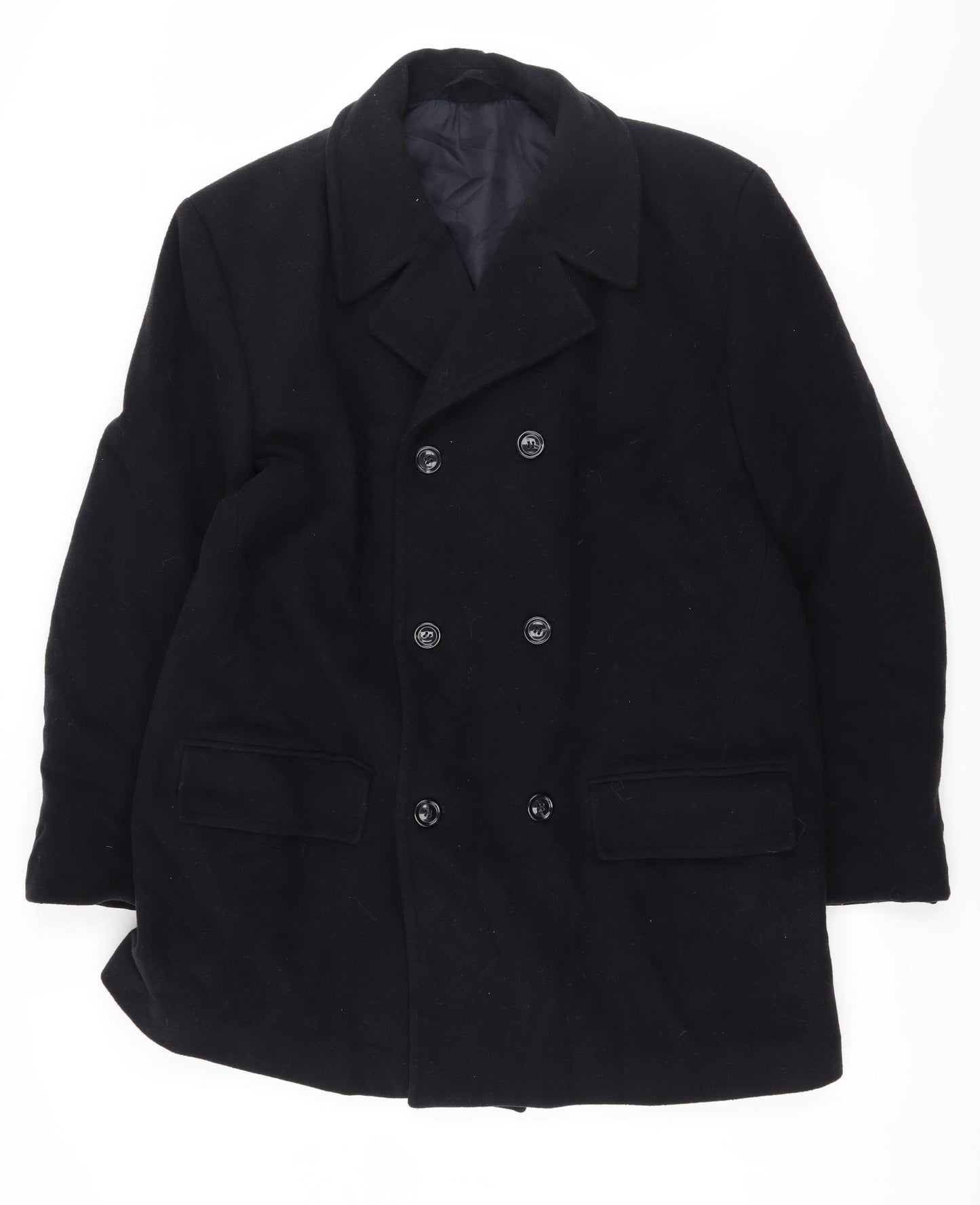 St Michael Mens Blue   Overcoat Coat Size L