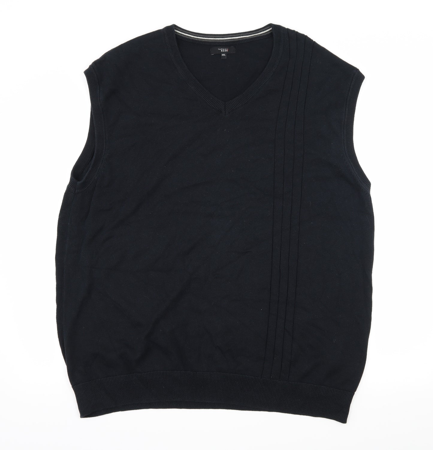 Thomas Nash Mens Blue  Knit Pullover Jumper Size 2XL