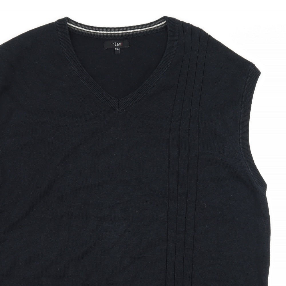 Thomas Nash Mens Blue  Knit Pullover Jumper Size 2XL