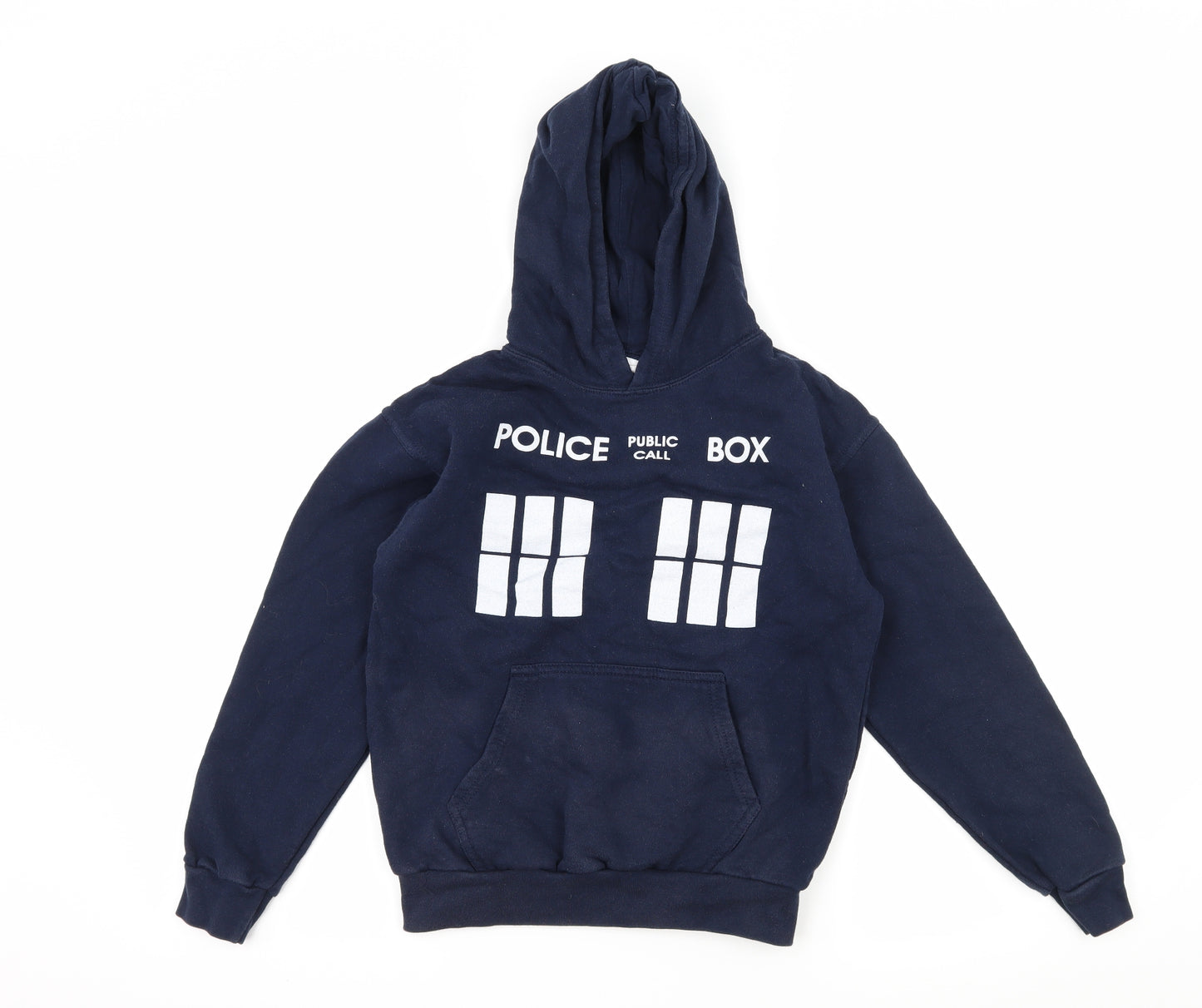 Stars & Stripes Boys Blue  Jersey Pullover Hoodie Size L  - Doctor Who