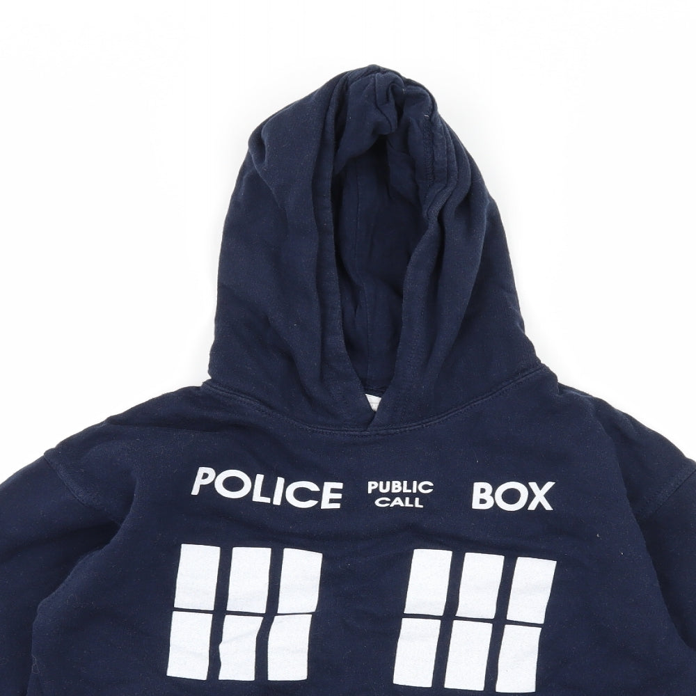 Stars & Stripes Boys Blue  Jersey Pullover Hoodie Size L  - Doctor Who