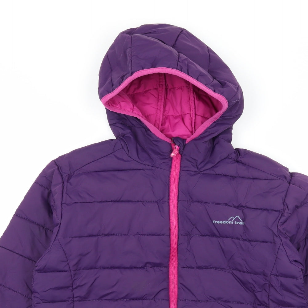 Freedom Trail Girls Purple   Puffer Jacket Jacket Size 9-10 Years