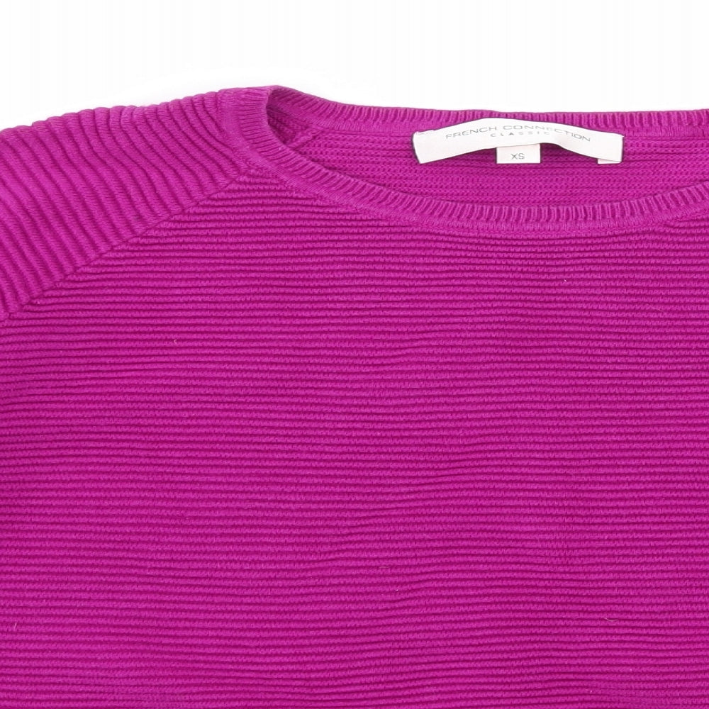French Connection Womens Purple  Knit Pullover Jumper Size XS  - Ribbed