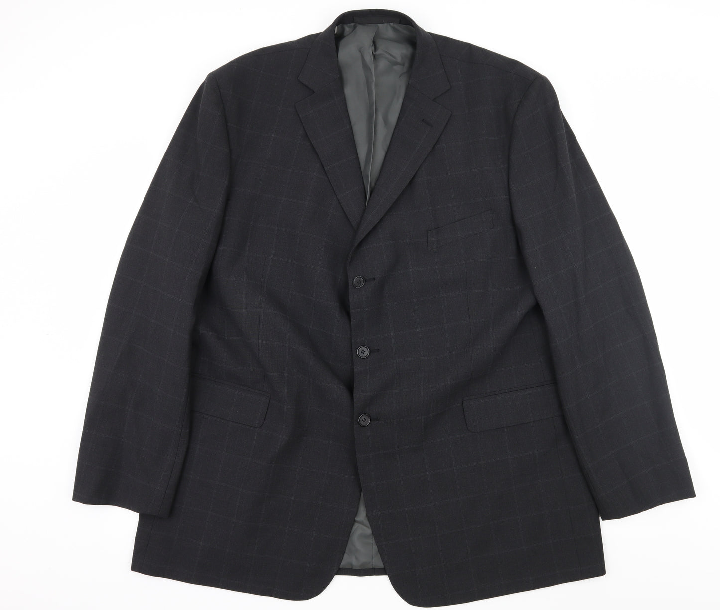 Marks and Spencer Mens Grey Check  Jacket Suit Jacket Size 2XL