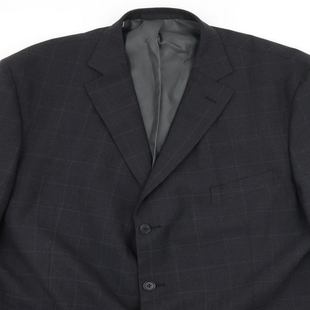 Marks and Spencer Mens Grey Check  Jacket Suit Jacket Size 2XL